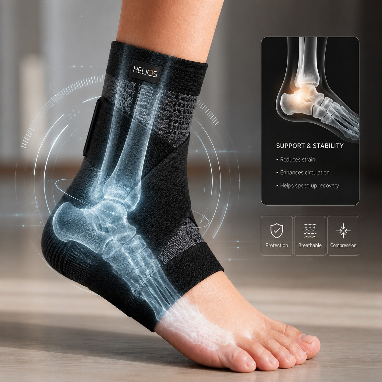 Helios Recover - Youth Heel and Growth Plate Support Sleeve